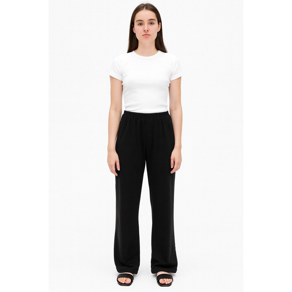 Perfectwhitetee Women's Perfect Underneath Wide LegLounge Pants Black- Size L‎